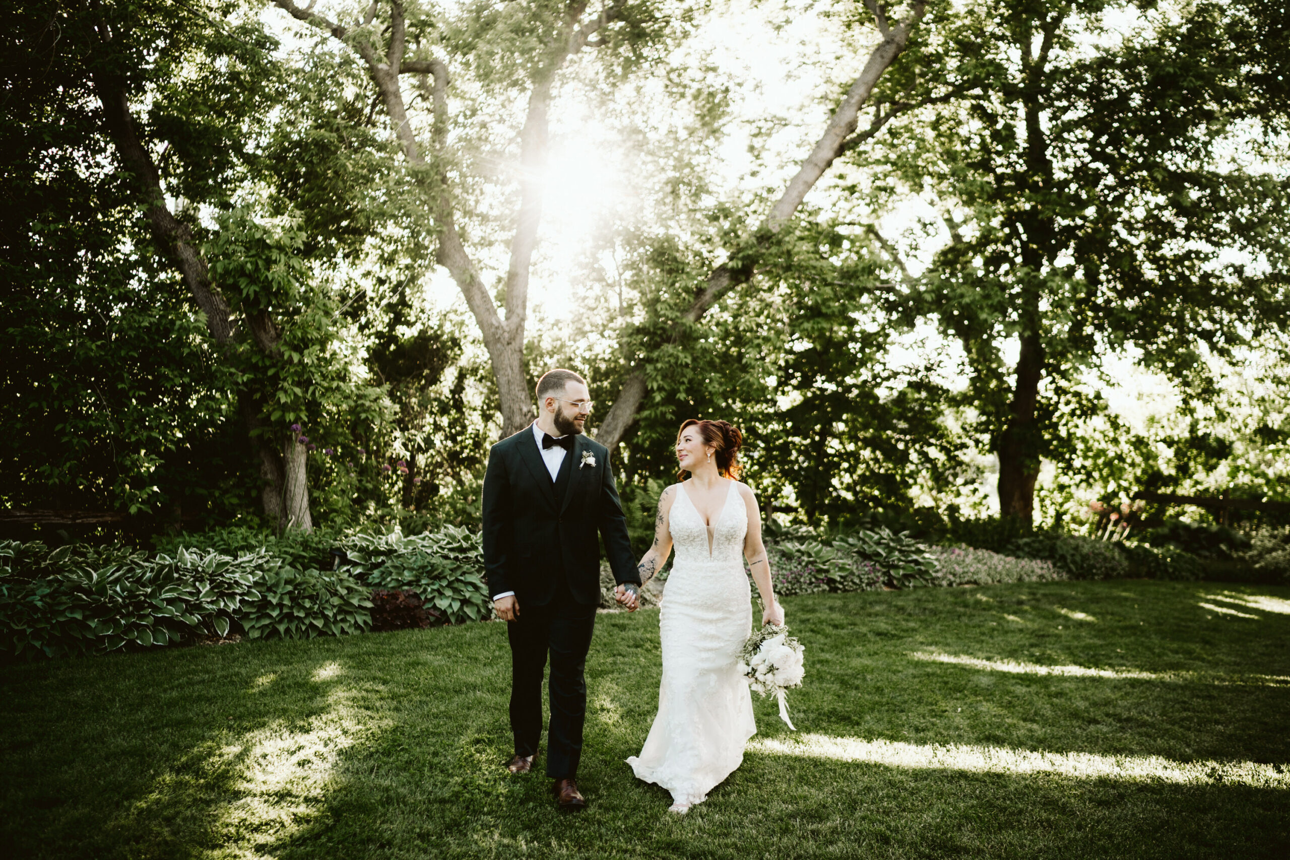 Evening  photos of bride and groom