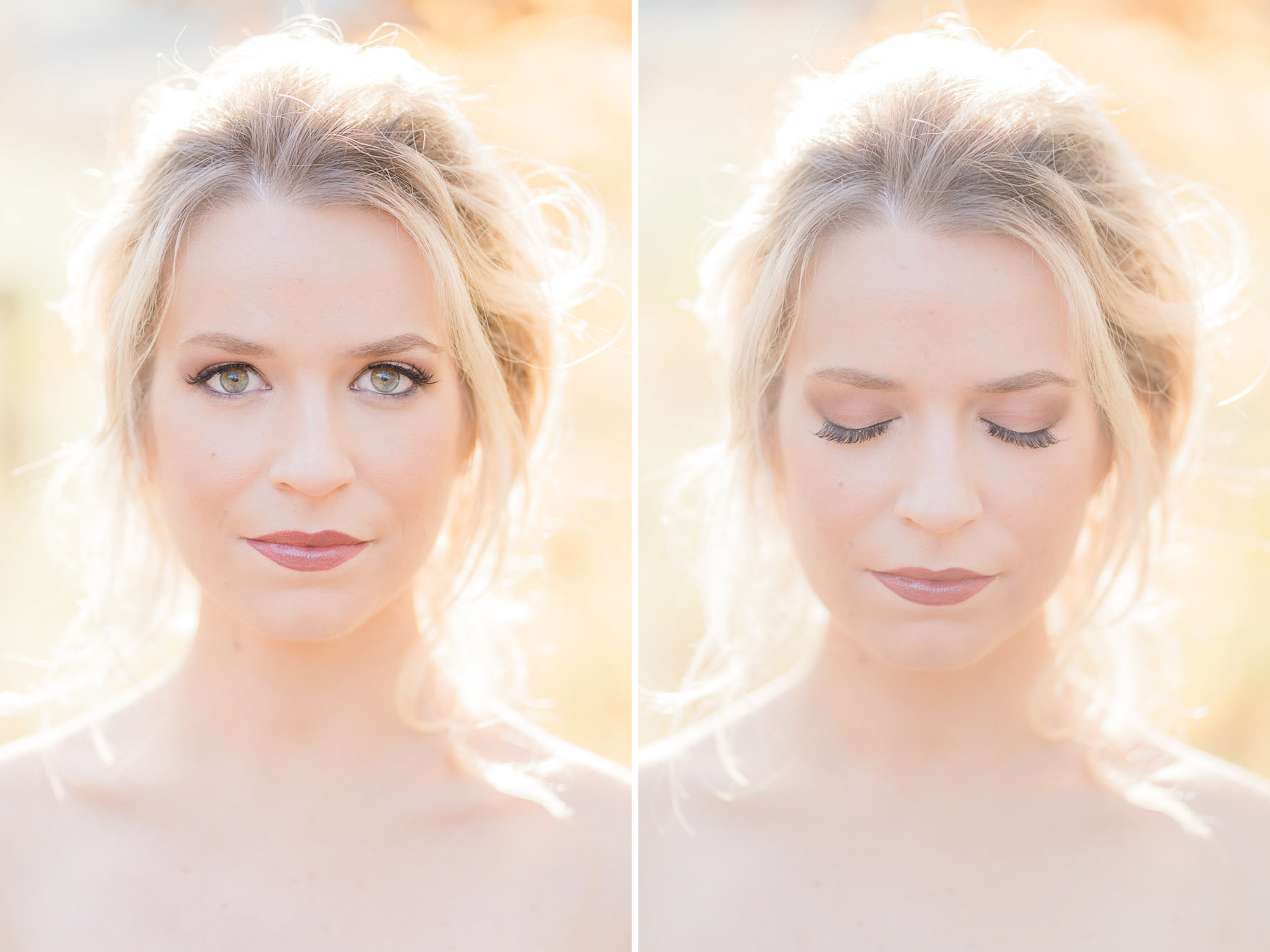 Lovely soft classic bridal makeup done by professional.