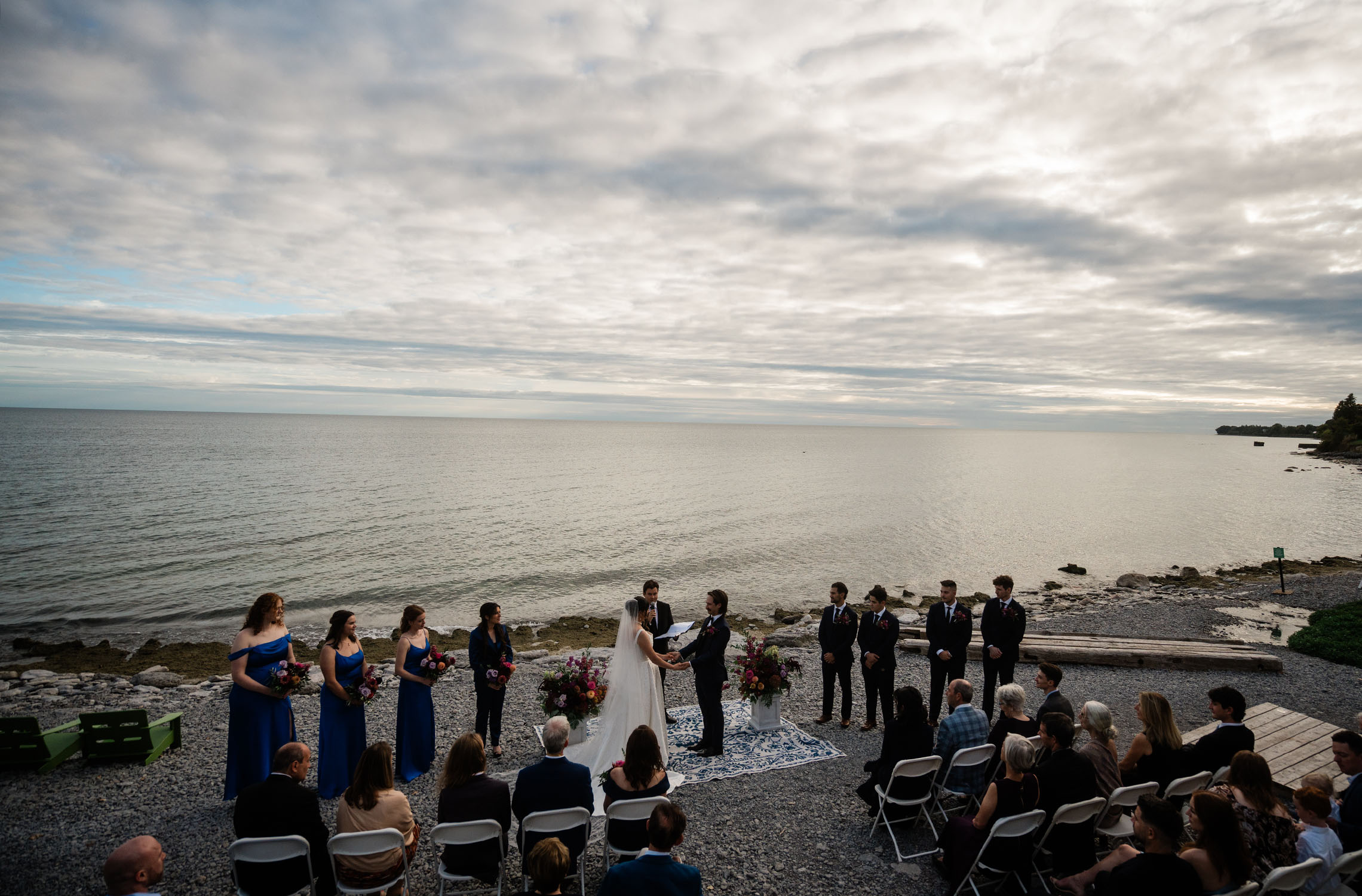 Outdoor wedding ceremony setup at Drake Devonshire Inn in Prince Edward County