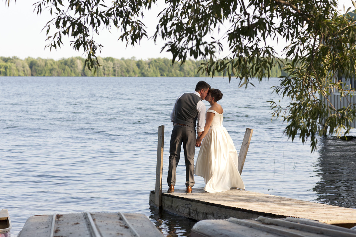 Lake on the mountain wedding photo in Picton